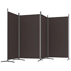 Acheter vidaXL Cloison de séparation 4 panneaux Marron 346x180 cm Tissu