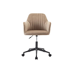 Vente-Unique Chaise de bureau - Velours - Beige et noir - Hauteur réglable - ELEANA