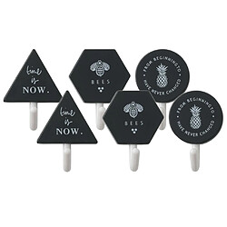 Acheter Lot De 6 Crochets Auto-adhésifs Géométriques Sans Poinçons Set Noir Multicolore