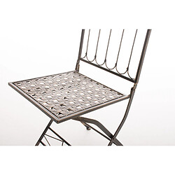 Decoshop26 Chaise pliable de jardin terrasse balcon design rustique en fer forgé bronze 10_0003864 pas cher