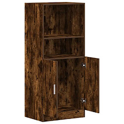 Acheter vidaXL Armoire de cuisine chêne fumé 57x41,5x131,5 cm bois ingénierie