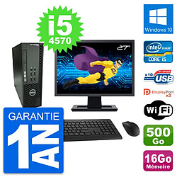 PC Dell T1700 SFF Ecran 27" Intel i5-4570 RAM 16Go Disque 500Go Windows 10 Wifi - Occasion