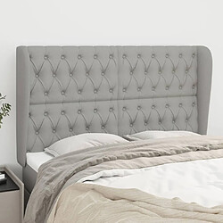 Maison Chic Tête de lit scandinave avec oreilles,meuble de chambre Gris clair 163x23x118/128 cm Tissu -MN14520