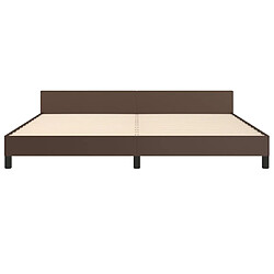 Maison Chic Lit adulte - Cadre Structure de lit avec tête de lit Contemporain Marron 200x200 cm Similicuir -MN16946 pas cher