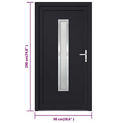 vidaXL Porte d'entrée anthracite 98x190 cm PVC pas cher