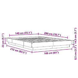 Vidaxl Cadre de lit blanc 140x200 cm bois d'ingénierie pas cher