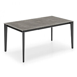 Inside 75 Table extensible 10 couverts ARTIC 260 cm pieds métal noir plateau mélaminé Vésuve