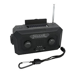 Radio Météo Radio D'urgence Extérieure Domestique Portable Avec Lampe De Poche LED Noire