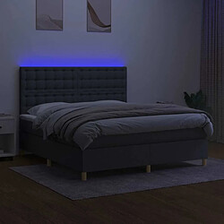 Acheter Maison Chic Lit adulte- Lit + matelas,Sommier à lattes de lit et matelas et LED Gris foncé 160x200 cm -GKD23850