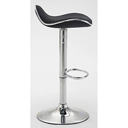 Avis Decoshop26 Lot de 2 tabourets de bar assise ergonomique en tissu noir pied en trompette en métal 10_0004409