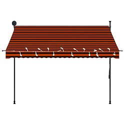 Acheter Maison Chic Auvent manuel rétractable,Store manuel de porte avec LED 250 cm Orange et marron -GKD15923