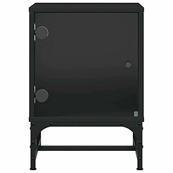 Acheter Maison Chic Table de chevet | Table de nuit avec porte en verre noir 35x37x50 cm -GKD85585