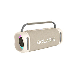 Bolaris Enceinte Sans Fil Bluetooth 5.4 Modèle Napoli IPX6 60W avec Effets lumineux LED Beige