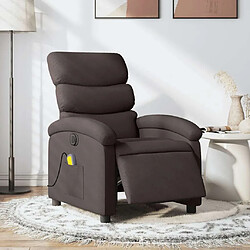 Maison Chic Fauteuil Relax pour salon, Fauteuil de massage inclinable électrique Marron foncé Tissu -GKD24605