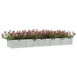 Avis vidaXL Lit surélevé de jardin 400x80x45 cm Acier galvanisé Argenté