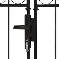 Avis vidaXL Portillon double porte avec dessus arqué Acier 400x175 cm Noir