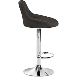 Acheter Decoshop26 Tabouret de bar chaise haute x 1 avec coutures décoratives assise en tissu gris foncé pieds métal chromé 10_0005085