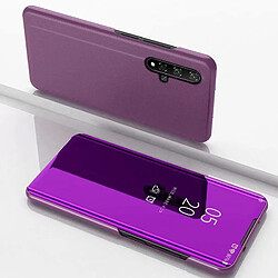 Wewoo Housse Coque Étui en cuir à rabat horizontal pour miroir de galvanoplastie Huawei Honor 20 avec support violet