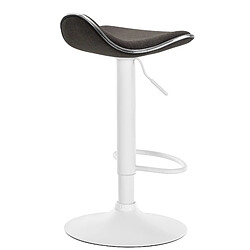 Avis Decoshop26 Tabouret de bar x1 assise ergonomique en tissu gris foncé pied en trompette en métal blanc 10_0005396