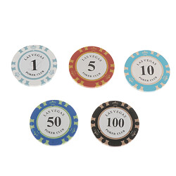 Acheter 100 Pièces Jetons De Poker Rayé Ensemble De Jetons De Casino 1 5 10 50 100