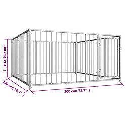 vidaXL Chenil d'extérieur pour chiens 200 x 200 x 100 cm pas cher