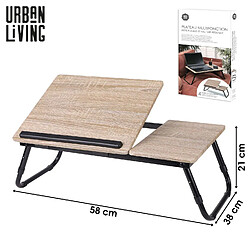 Urban Living Plateau multifonction pliable avec hauteur réglable en bois et métal - Beige et noir