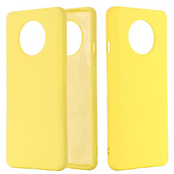 Wewoo Coque Pour OnePlus 7T couleur unie silicone liquide antichoc pleine couverture étui de protection jaune