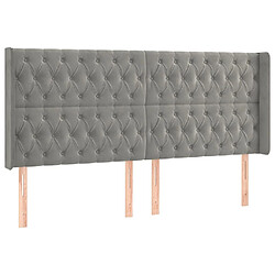 Maison Chic Tête de lit scandinave avec oreilles,meuble de chambre Gris clair 203x16x118/128 cm Velours -MN80752