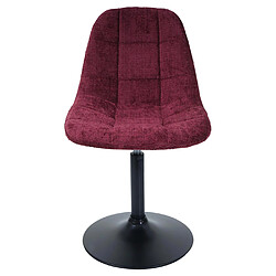 Mendler Chaise de salle à manger HWC-A60, chaise de cuisine chaise pivotante, acier MVG tissu/textile chenille (465g/m²) ~ bordeaux pas cher