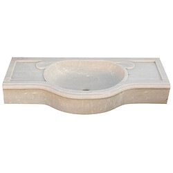 Biscottini Lavabo En Marbre Blanc L100xpr46xh15 Cm