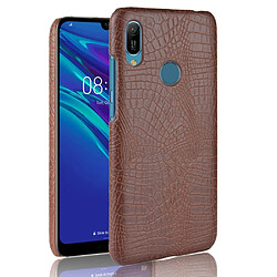 Wewoo Coque PC + PU antichoc en texture de crocodile pour Huawei Y6 2019 marron