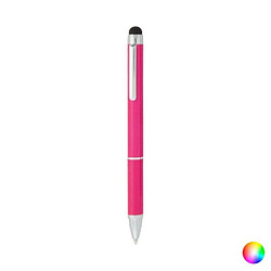 Totalcadeau Stylo en aluminium avec pointe en caoutchouc à bille encre bleu Couleur - Blanc pas cher