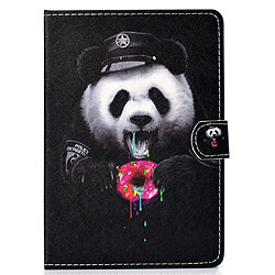 Etui en PU universel 10 pouces panda gourmand pour votre Apple iPad 9.7/LG G Pad III etc