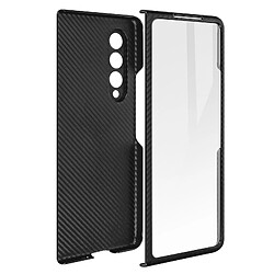 Avizar Coque 360° pour Samsung Z Fold 3 Rigide Vitre Avant Béquille Support Noir