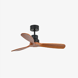 Faro Barcelona Petit ventilateur de plafond noir mat avec moteur à courant continu, 6 vitesses