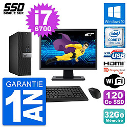 PC Dell 5040 SFF Ecran 27" Intel i7-6700 RAM 32Go SSD 120Go HDMI Windows 10 Wifi - Occasion