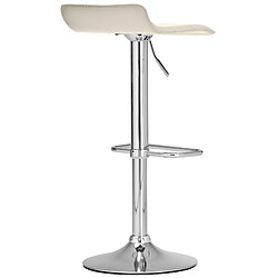 Decoshop26 Tabouret de bar x1 avec repose-pieds siège pivotant à 360° design simple PVC crème et métal chromé 10_0004800