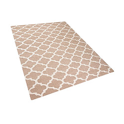 Beliani Tapis beige en laine et coton 160 x 230 cm ERBAA