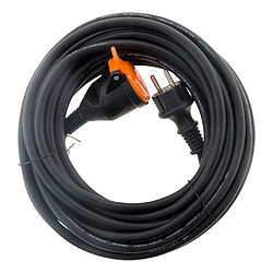 Rallonge étanche 2P H05VV-F 2x 1,5mm² 25m avec clip de fixation orange - Zenitech