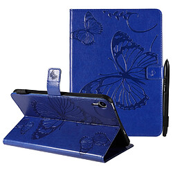 Etui en PU motif papillon avec support magnétique bleu pour votre iPad mini (2021)