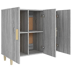 Avis vidaXL Buffet sonoma gris 90x34x80 cm bois d'ingénierie