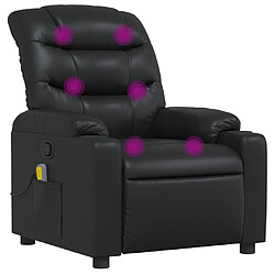 vidaXL Fauteuil de massage inclinable Noir Similicuir