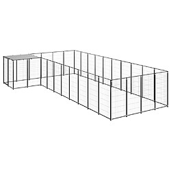 Helloshop26 Chenil extérieur cage enclos parc animaux chien 13,31 m² 110 cm acier noir 02_0000494