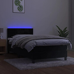 Avis vidaXL Sommier à lattes de lit avec matelas et LED Noir 80x200 cm