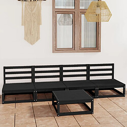 Maison Chic Salon de jardin 5 pcs - Table et chaises d'extérieur - Mobilier/Meubles de jardin Moderne noir bois de pin massif -MN53775