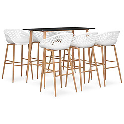 vidaXL Ensemble de bar 7 pcs Noir et blanc