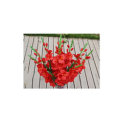 Simulation Artificielle Gladiolus Fleur Tige Mariage Home Decor Rouge pas cher