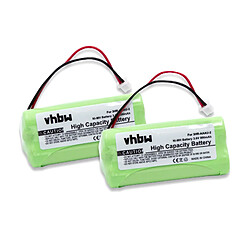 Lot 2 batteries Ni-MH vhbw 700mAh (3.6V) pour combiné téléphonique Bang & Olufsen BeoCom 2 . Remplace: 3HR-AAAU-2.