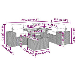 vidaXL Salon de jardin avec coussins 6 pcs beige résine tressée pas cher