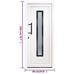 vidaXL Porte d'entrée Blanc 88x200 cm PVC pas cher